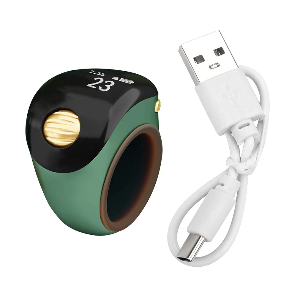 New Smart Tasbih Tally Digital Counter for Muslims Tasbeeh Zikr Ring 5 Prayer Time Vibration Reminder Waterproof