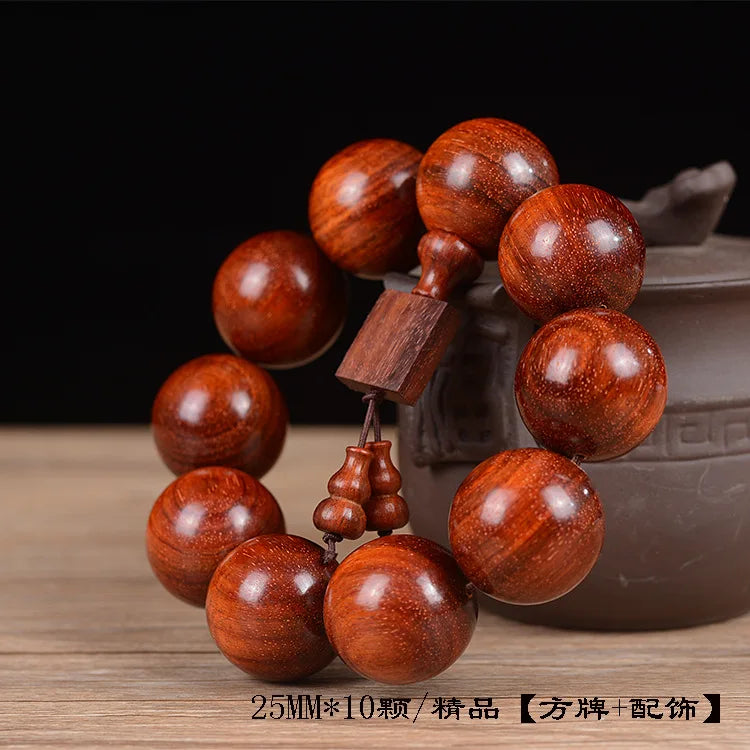 Jifangyuan Gaomi Old Materials Pterocarpus Santalinus Red Sandalwood Rosewood Beads Men Ladies Bracelet Rosary Bracele