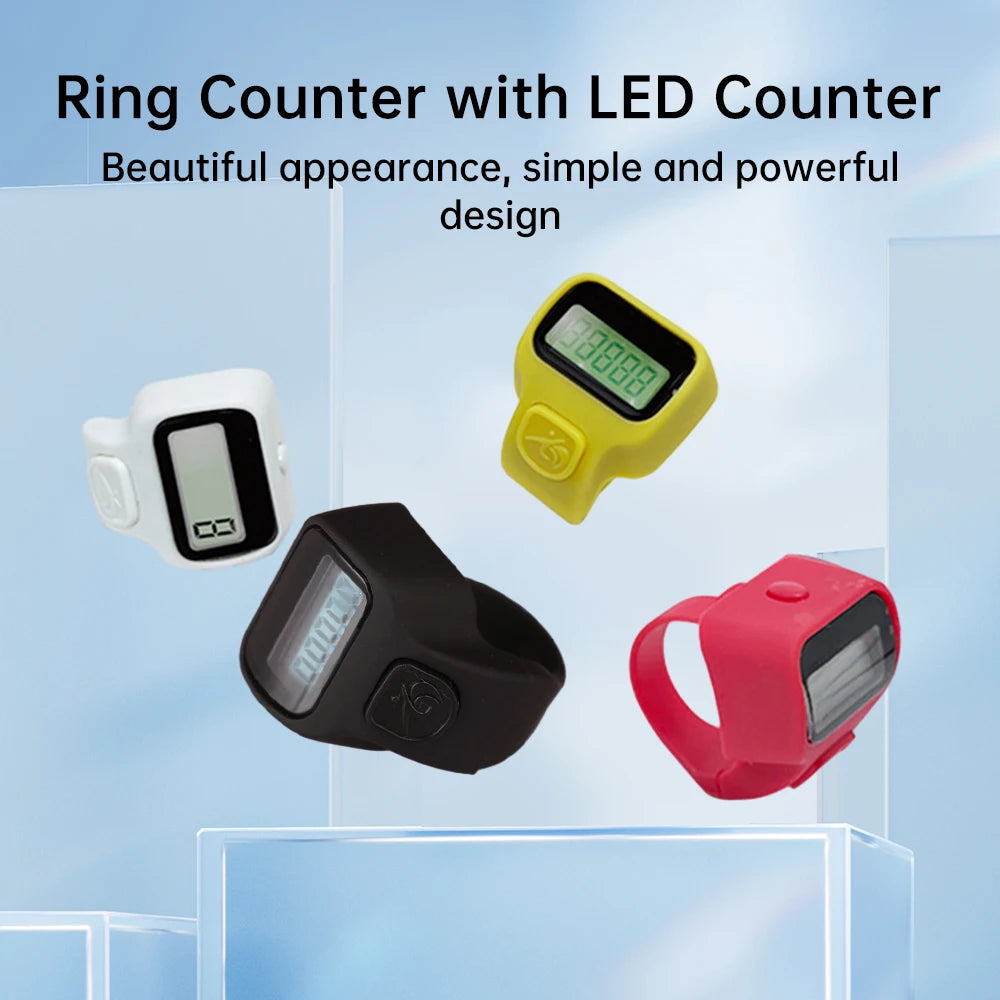 Electronic Counter Tasbih Finger Rings Tasbeeh Counter LED Display Electronic Finger Clicker Bead Timer Counting Tool