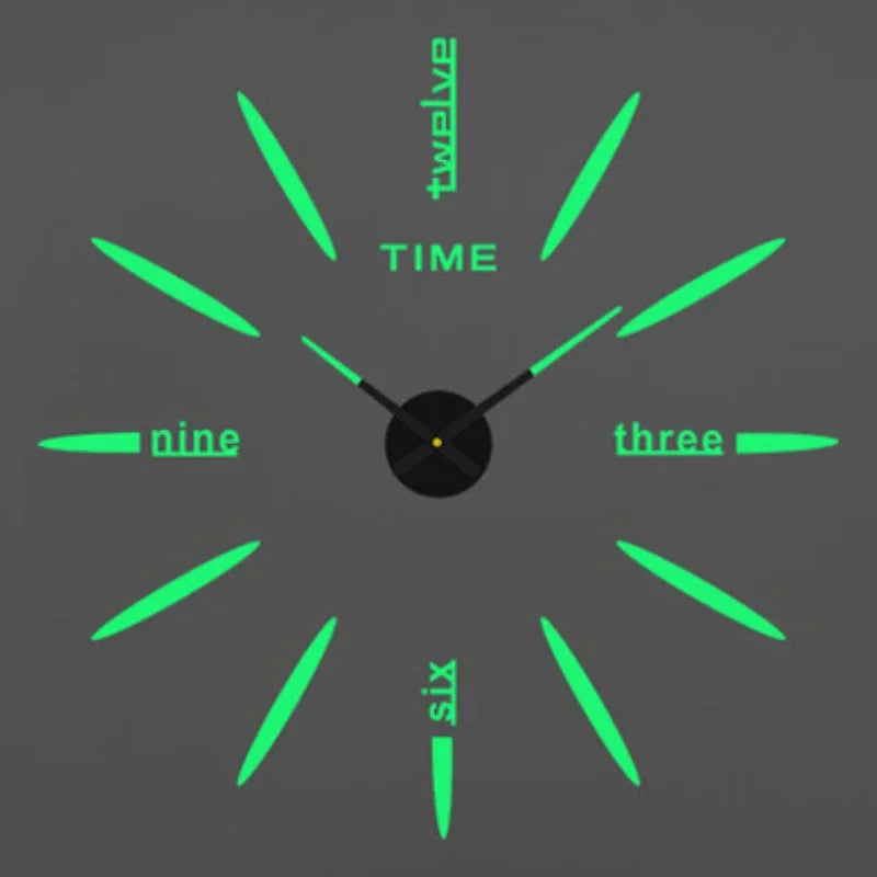 Large 3D Wall Clock Luminous Classic Wall Clocks DIY Digital Clock Wall Watches Stickers Silent Clock for Home Living Room Table