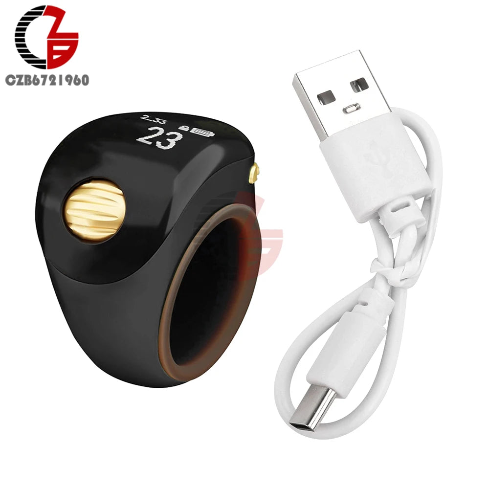 Smart Tasbih Tally Counter Digital Electronic Finger Ring Tally Counter Muslims Tasbeeh Zikr Ring Prayer Time Vibration Reminder
