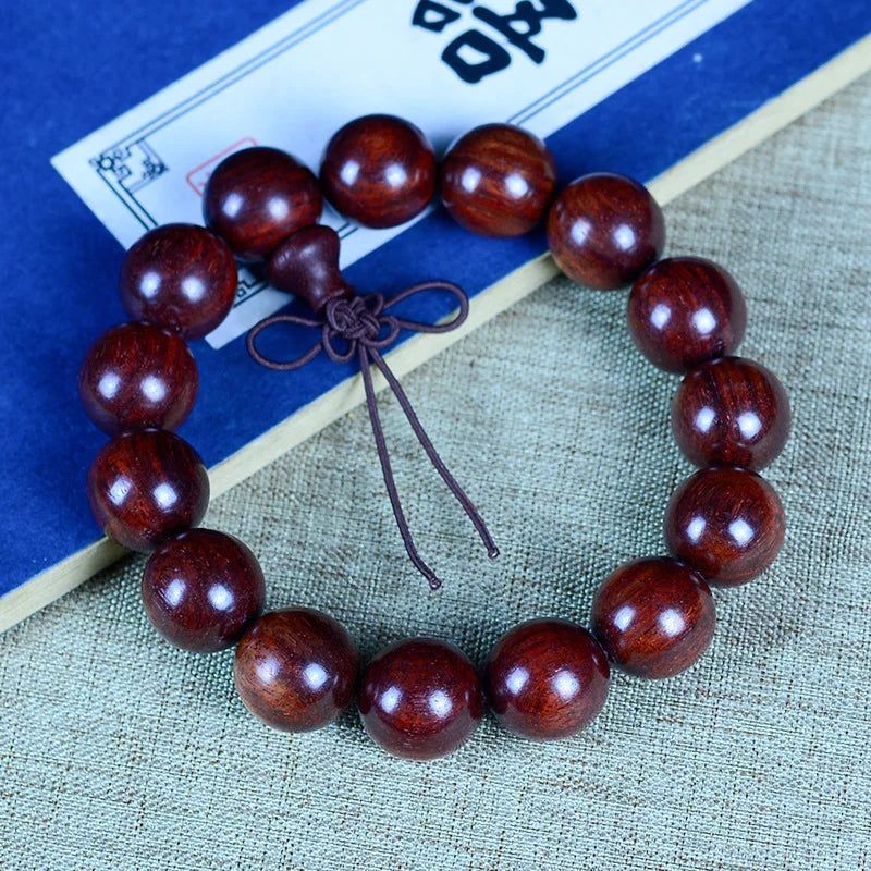 Jifangyuan Gaomi Old Materials Pterocarpus Santalinus Red Sandalwood Rosewood Beads Men Ladies Bracelet Rosary Bracele