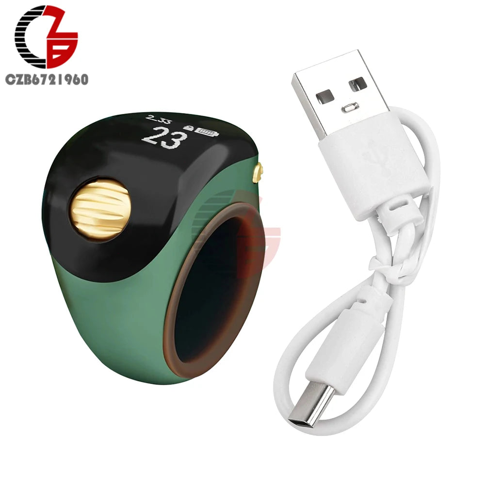 Smart Tasbih Tally Counter Digital Electronic Finger Ring Tally Counter Muslims Tasbeeh Zikr Ring Prayer Time Vibration Reminder
