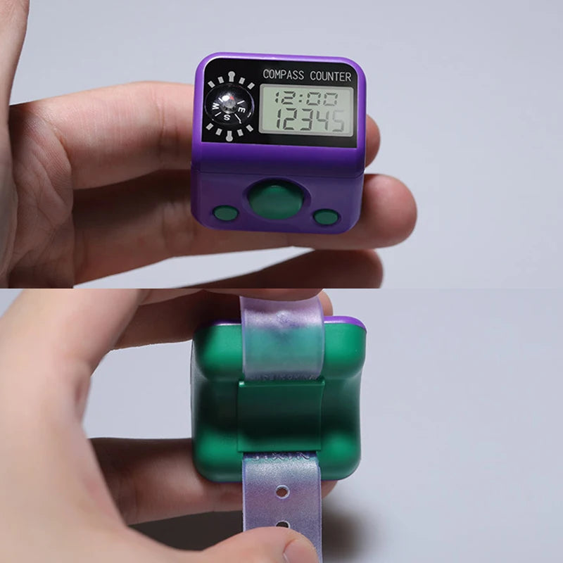 Finger Counter Compass Islamic Tasbih Bead 5 Digital LED Electronic Handheld Tally Counter Clicker Counter Ring