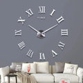 Roman numerals DIY wall clock 3D large wall decoration sticker frameless wall clock decoration living room
