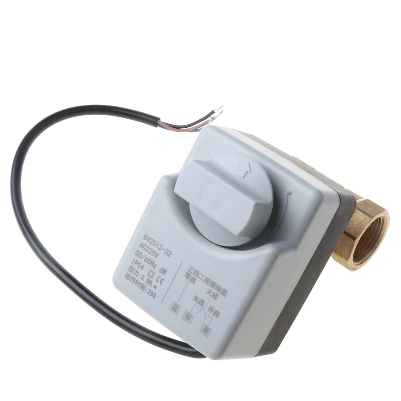 AC 220V DN15 DN20 DN25 2 Way 3 Wires Motorized Ball Valve Electric Actuator with Manual Switch