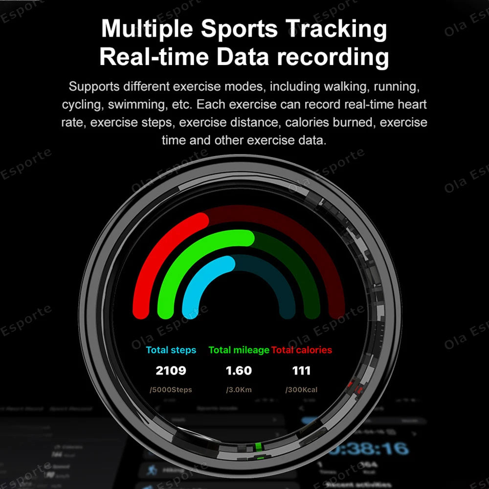 R11 Smart Ring with Display Screen and Touch, Zikr Tasbih Counter, With Charging Box, Health Manager,5ATM Waterproof For Android