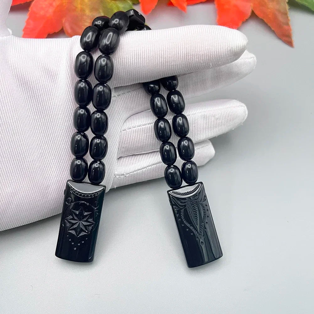 NJ99 NEW Rosary Men Acrylic 3D Resin Octagonal Hand Meditation Fingertips To Relieve Pressure Sta Flame Can Flip Prayer Ornament