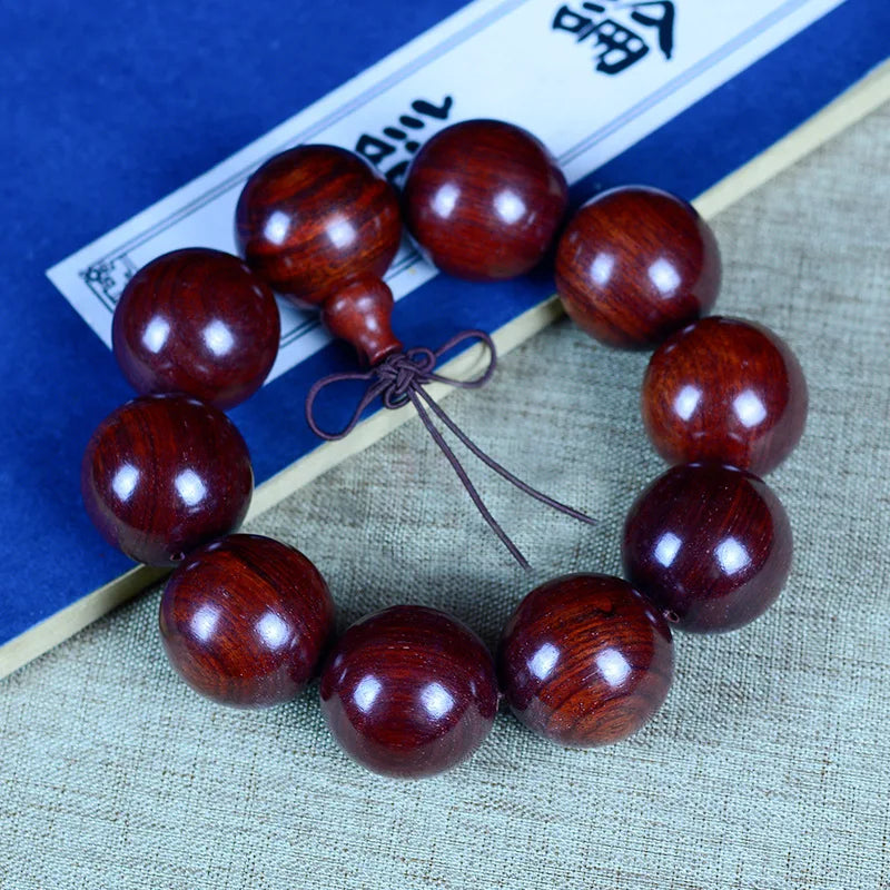 Jifangyuan Gaomi Old Materials Pterocarpus Santalinus Red Sandalwood Rosewood Beads Men Ladies Bracelet Rosary Bracele