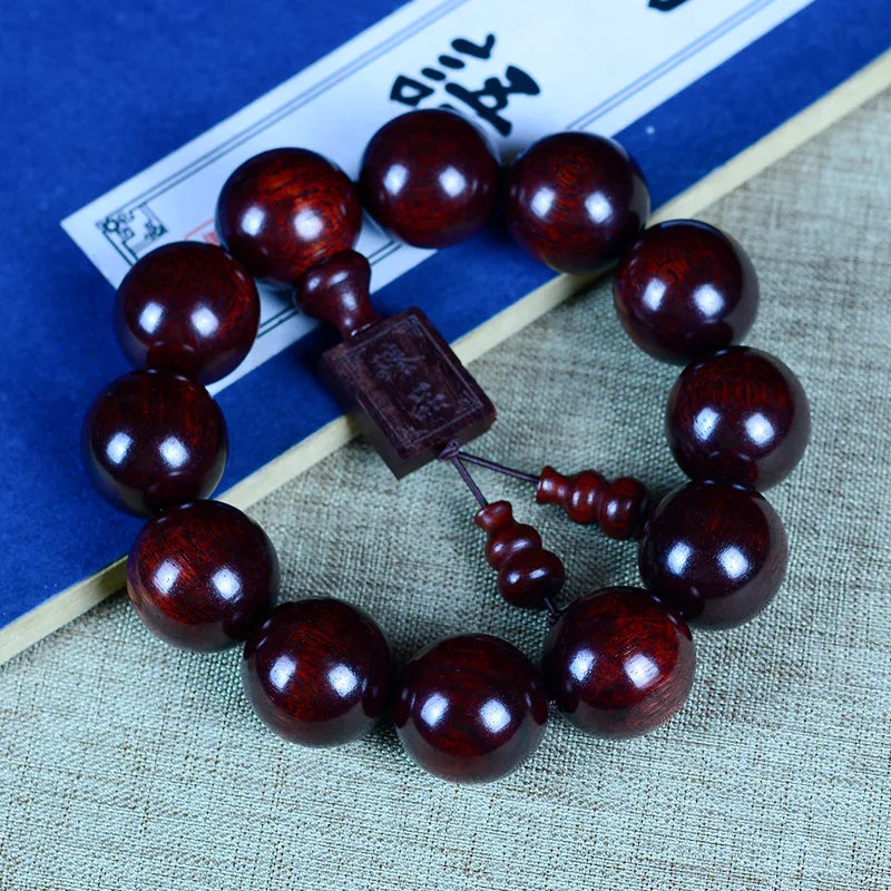 Jifangyuan Gaomi Old Materials Pterocarpus Santalinus Red Sandalwood Rosewood Beads Men Ladies Bracelet Rosary Bracele