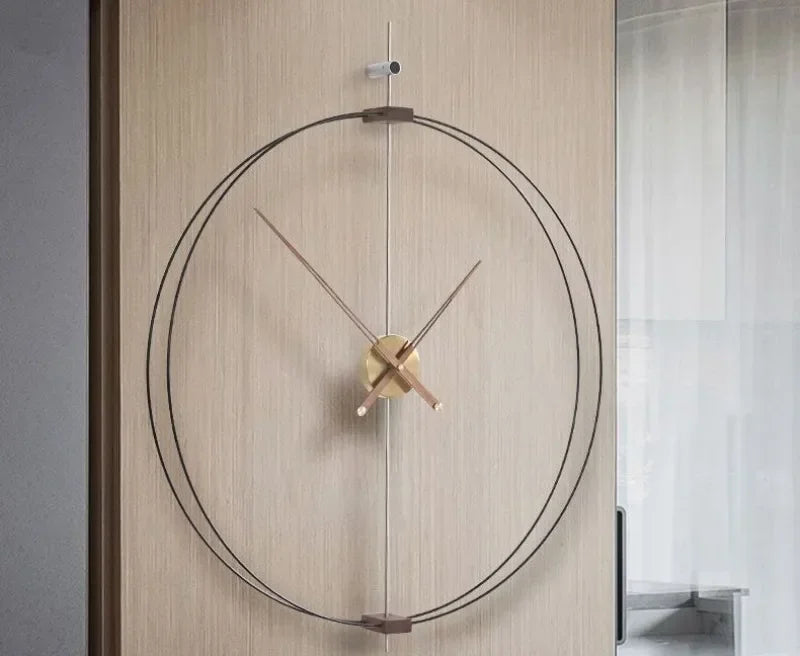Art Wall Clock Silent Spain Watches Large Living Room Clocks Luxury Minimalist Watch Solid Wood Pointer Home Decoration