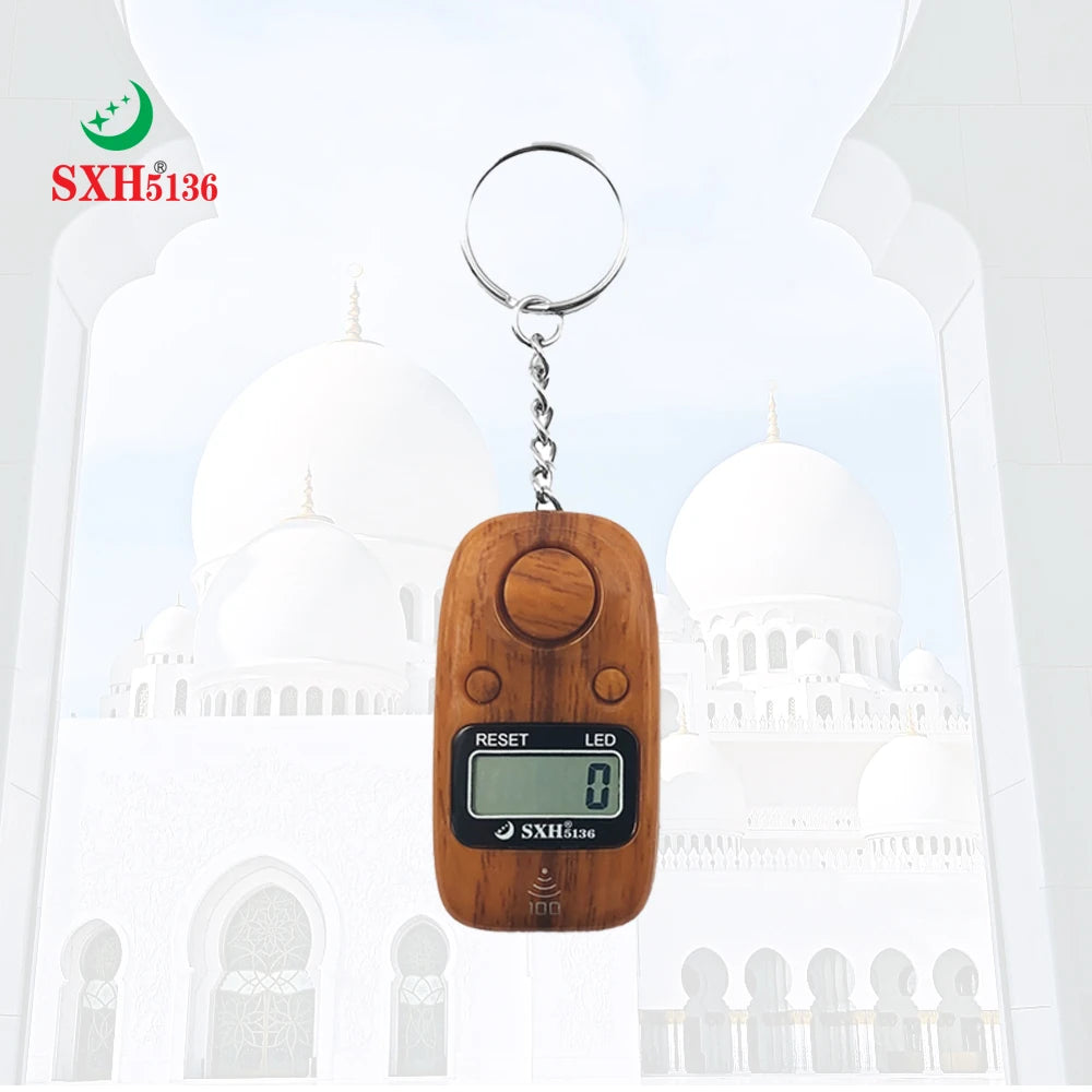 SXH5136 Factory Wholesale Led Electronic Digital Finger Counter with Keychain Muslims Tally Display Finger Counter for Prayer