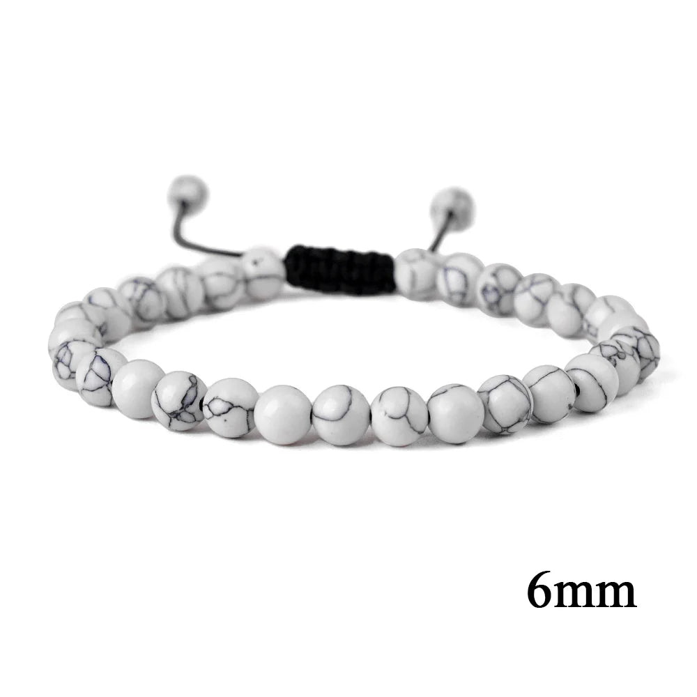 6mm 8mm 10mm Natural Stone Bracelet, Tiger Eye Agate Lava Bead Unisex Adjustable Handwoven Boho Jewelry Gift for Men Women