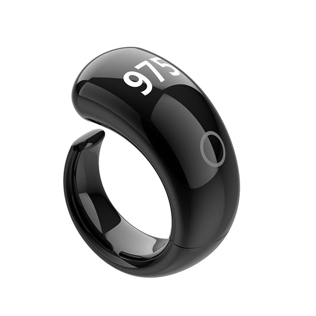 B67A Multifunction Digital Counting Rings App Control Tasbih Faith Rings for Spiritual Practices and Daily Prayer Black
