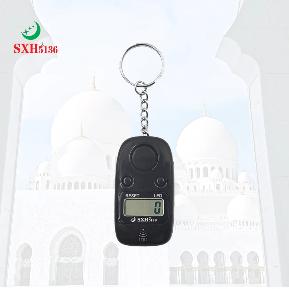 SXH5136 Factory Wholesale Led Electronic Digital Finger Counter with Keychain Muslims Tally Display Finger Counter for Prayer
