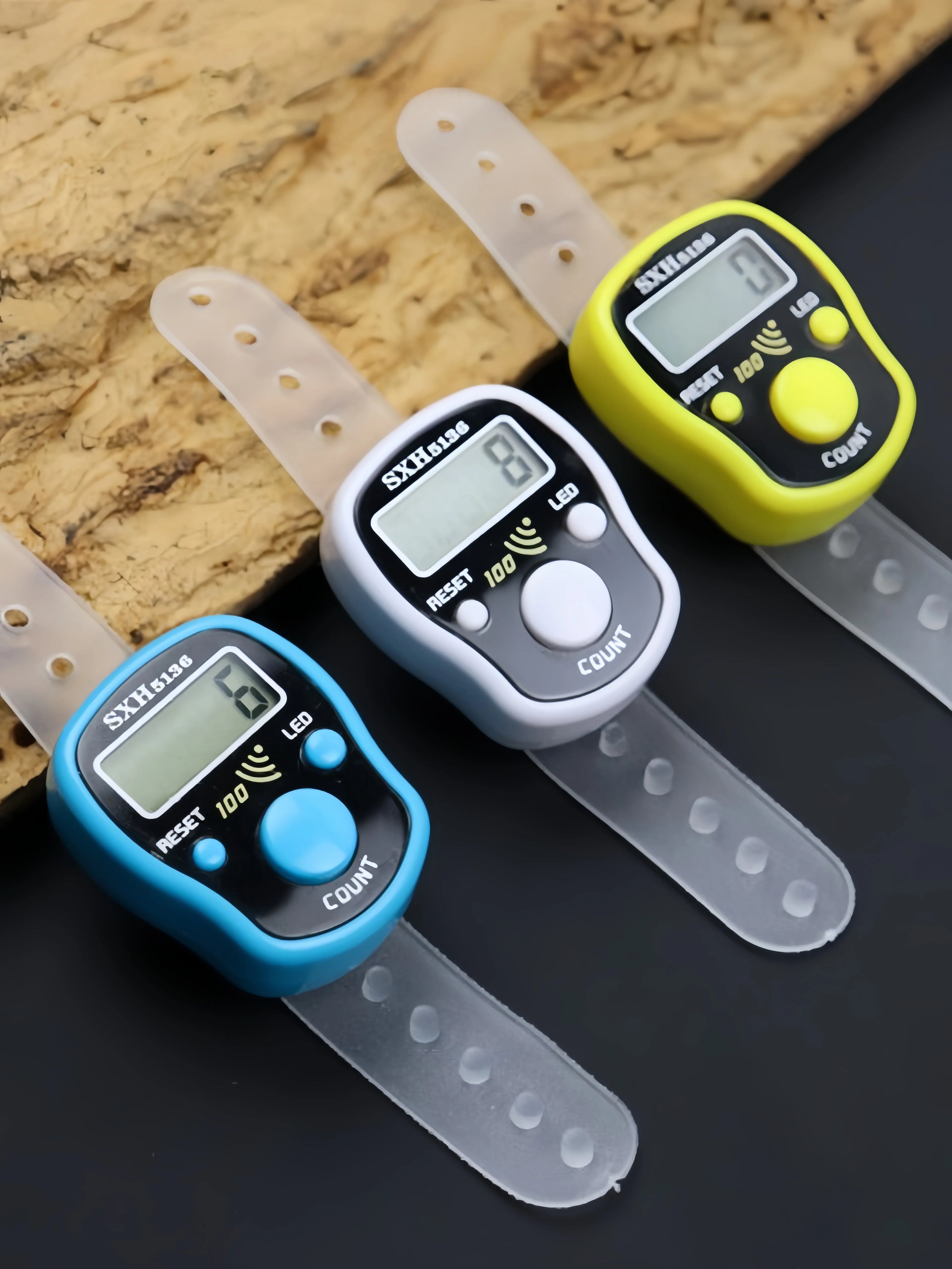 12/1pcs Ring Counter Portable Electronic Counter Manual Key Counter Mini Handheld Counter (Assorted Colors)