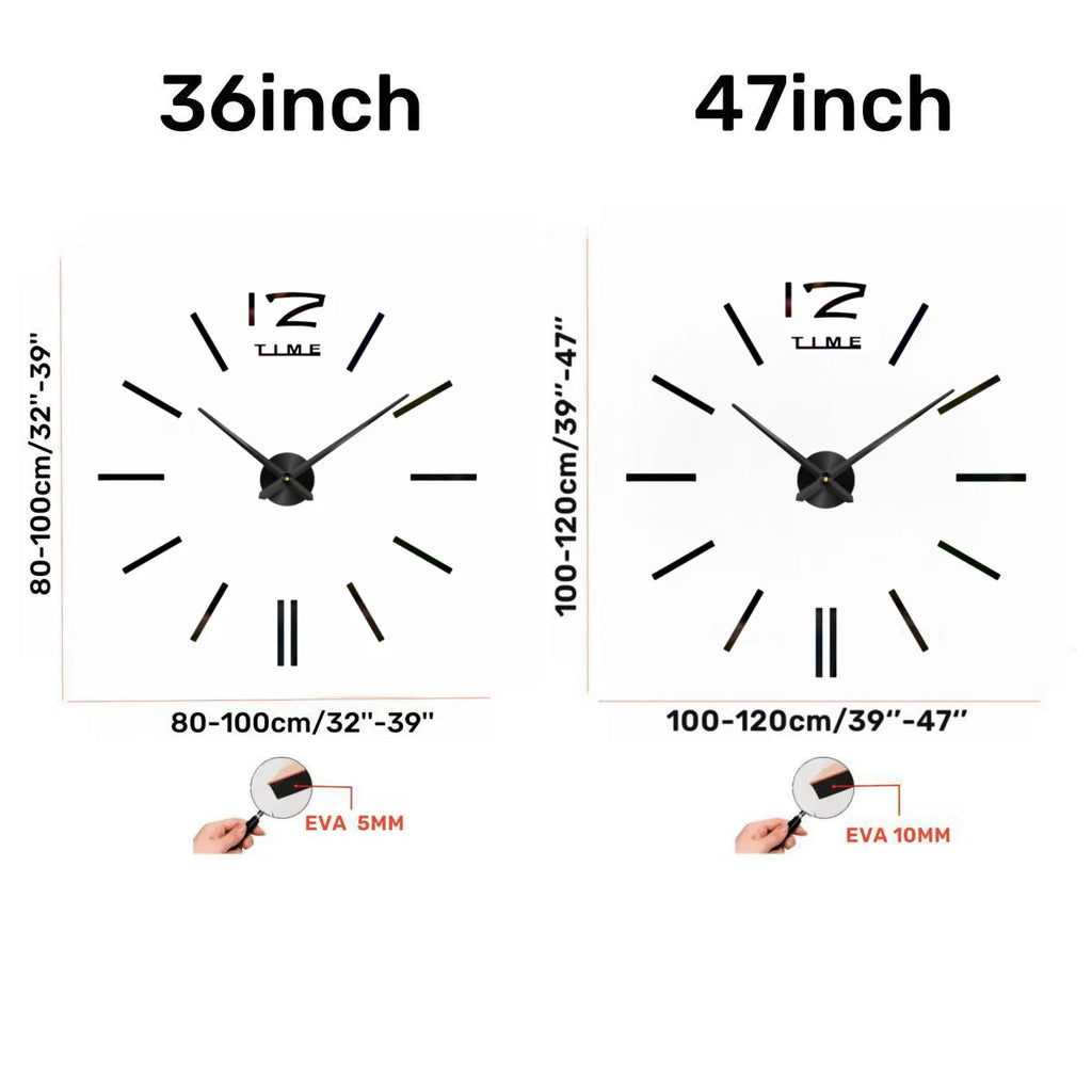 Large 3D Wall Clock Luminous Classic Wall Clocks DIY Digital Clock Wall Watches Stickers Silent Clock for Home Living Room Table