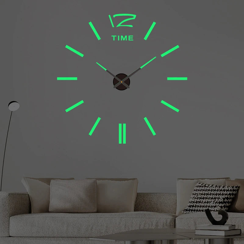 2023 Modern Design Large Wall Clock 3D DIY Quartz Clocks Fashion Watches Acrylic Mirror Stickers Living Room Home Decor Horloge