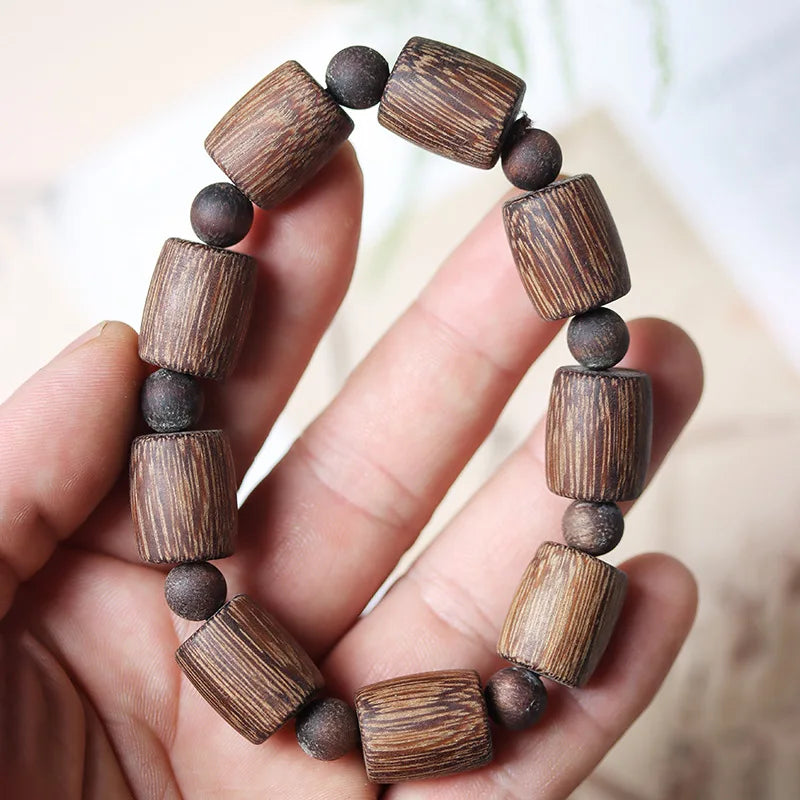 Vietnamese Nha Trang White Kynam Agarwood Bracelet Old-Style Beads Double-Circle Sinkable Rosary With Natural Fragrance Unisex