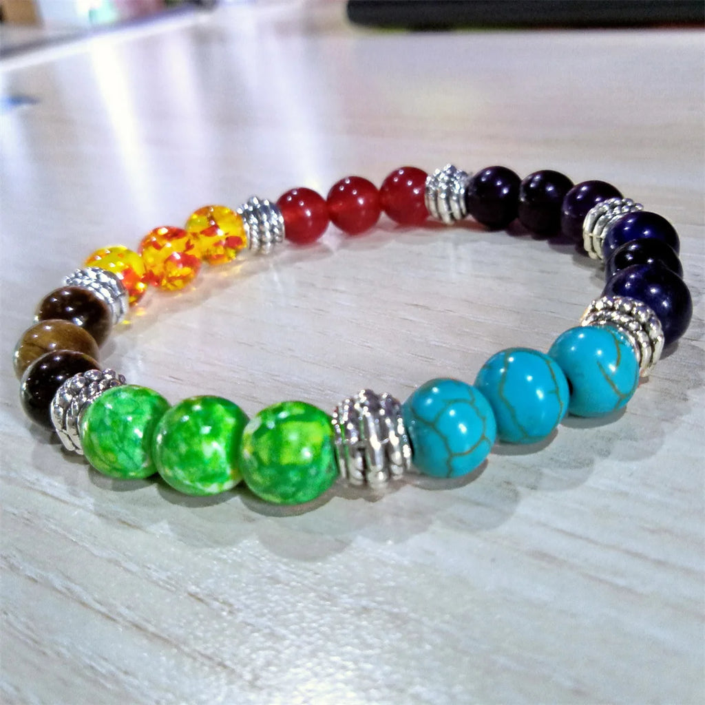 7 Chakra Beads Bracelets Bangles For Women Men Natural Stone Reiki Healing Balance Yoga Bracelet Prayer Meditation Jewelry Gift