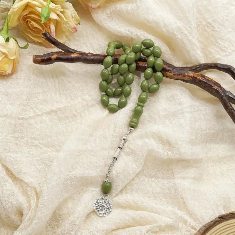 Premium Islamic Tasbih Oval Acrylic Beads Lightweight Portable Muslims Rosary Bracelet For Prayer Spiritual Practice