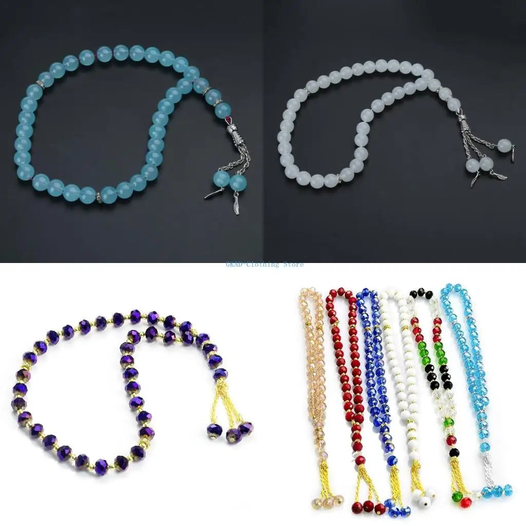 N0PE 33-Beads Tasbih Prayer Rosary Beads Bracelet Eid Muslim Festival Beads Bracelet Fashion Islamic Jewelry Party Favor