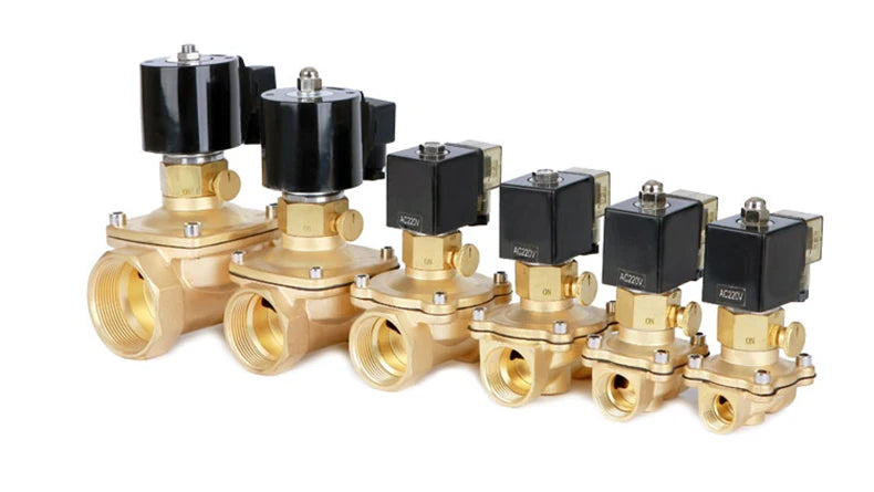 1/2" 3/4" 1" 1-1/4" 1-1/2" 2" Brass Electric Solenoid Valve With Manual Emergency Switch AC220V DC24V For Water Oil Air