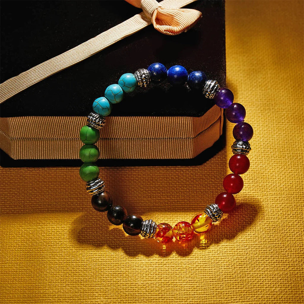 7 Chakra Beads Bracelets Bangles For Women Men Natural Stone Reiki Healing Balance Yoga Bracelet Prayer Meditation Jewelry Gift