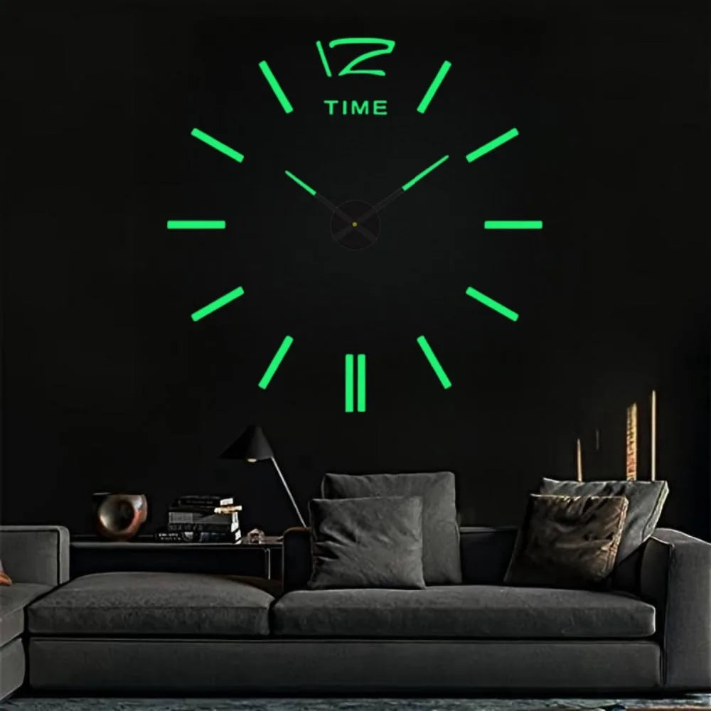 Large 3D Wall Clock Luminous Classic Wall Clocks DIY Digital Clock Wall Watches Stickers Silent Clock for Home Living Room Table