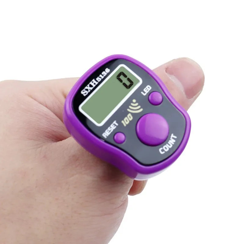 12/1pcs Ring Counter Portable Electronic Counter Manual Key Counter Mini Handheld Counter (Assorted Colors)