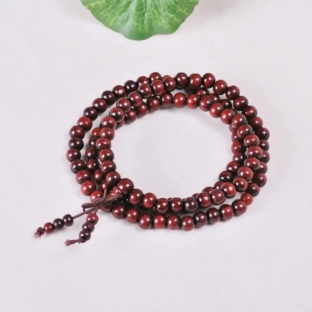 Natural Sandalwood Bracelets Men Buddhist Buddha Meditation Bead Bracelet for Women Prayer 108 Beads Rosary Hanging Decoration