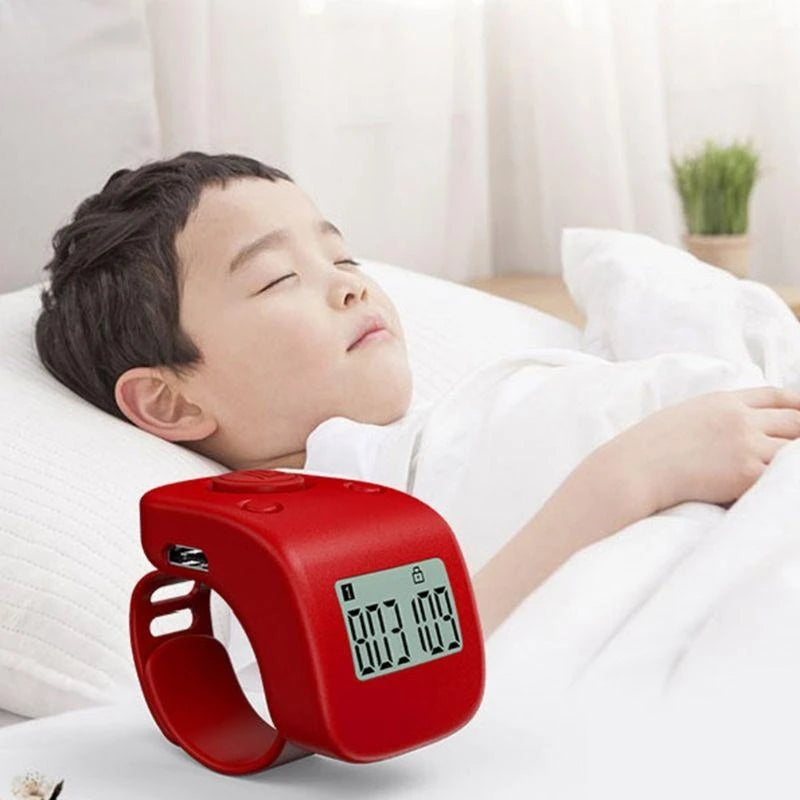 Digital LCD Finger Ring Tally Counter 6 Digit Beads 6 Channel Counting