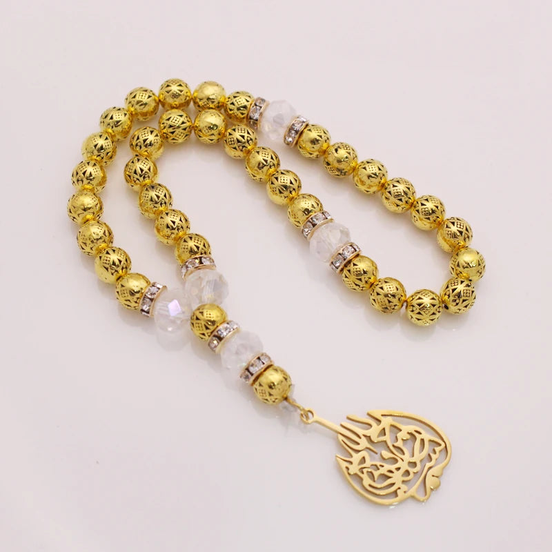 Ottoman islamic Bismillah Prayer 33 beads tasbih muslim bracelets Rosary