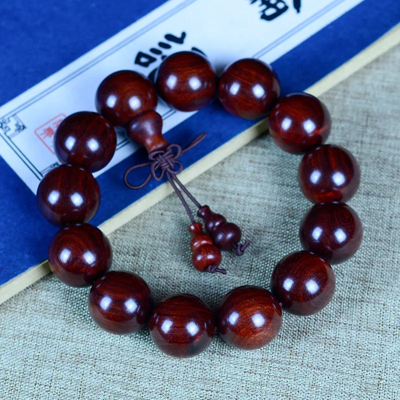 Jifangyuan Gaomi Old Materials Pterocarpus Santalinus Red Sandalwood Rosewood Beads Men Ladies Bracelet Rosary Bracele