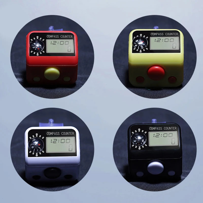 Finger Counter Compass Islamic Tasbih Bead 5 Digital LED Electronic Handheld Tally Counter Clicker Counter Ring