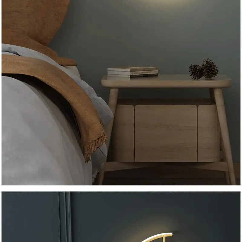 SANDYHA Nordic Clock Wall Lamp Living Room Background Wall Bedroom Headboard Light Modern Minimalist Decorative Lighting Fixture