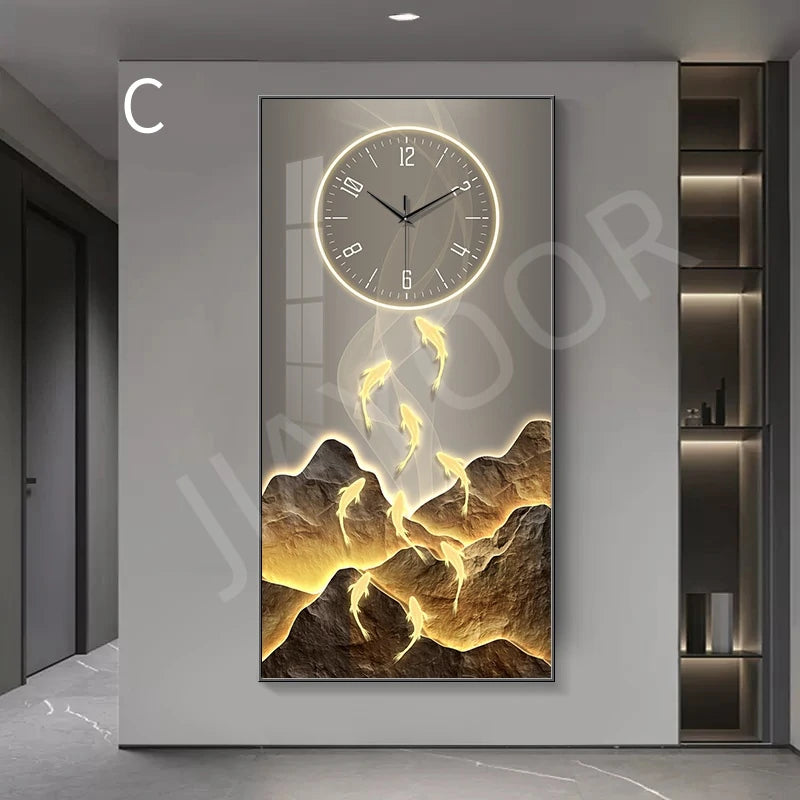 Modern Creative LED Wall Clock Lamps Mural Lighting Corridor Living Room Entrance Staircase Lustre Indoor Home Decoration Lights