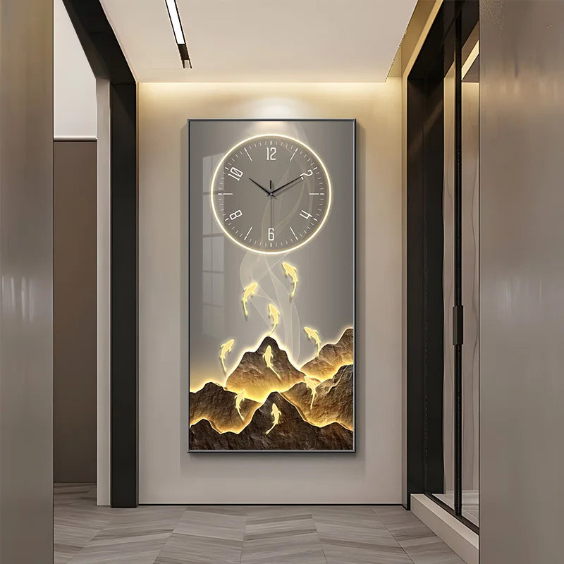 Modern Creative LED Wall Clock Lamps Mural Lighting Corridor Living Room Entrance Staircase Lustre Indoor Home Decoration Lights