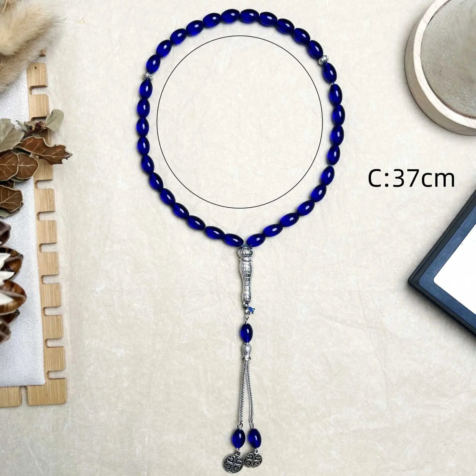 Ramadan Eid 33 Beads Glass Prayer Beads Islamic Rosary Turkey Tassel Pendant Jewelry Arabic Bracelet Gifts Middle East Muslim