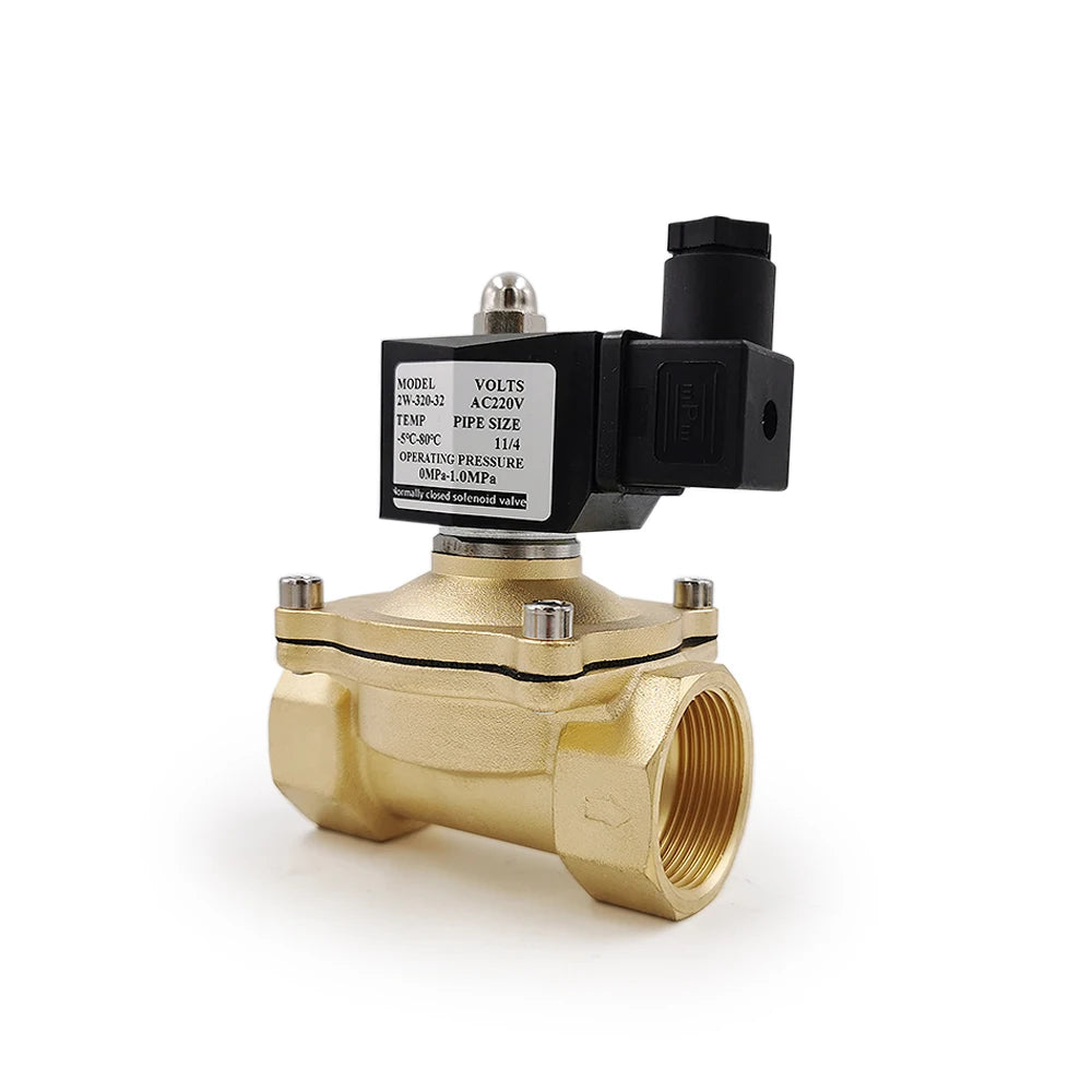 1/2" 3/4" 1" Normally Closed Brass Electric Solenoid Valve DN15 DN20 DN25 Pneumatic For Water Oil Air 12V 24V 220V