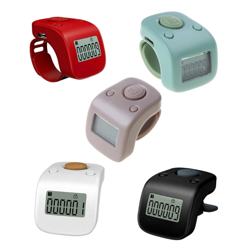 Mini Rechargeable Digital LCD Electronic Finger Ring Hand Tally Counter Six/6 Digit Buddha Beads/Prayer Counter Clicker 6XDD