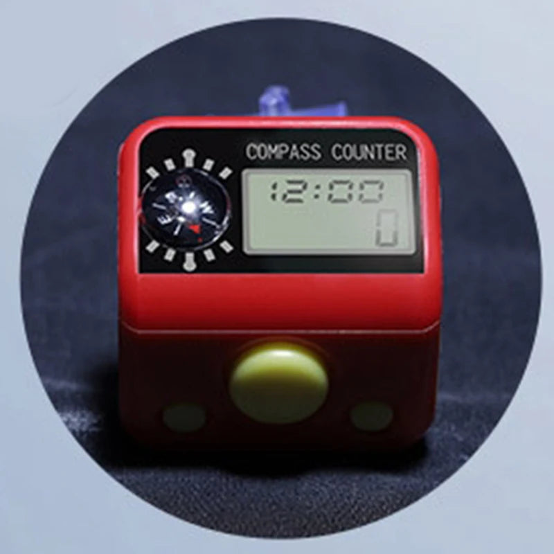 Finger Counter Compass Islamic Tasbih Bead 5 Digital LED Electronic Handheld Tally Counter Clicker Counter Ring