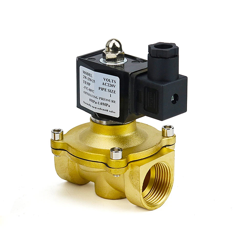 1/2" 3/4" 1" Normally Closed Brass Electric Solenoid Valve DN15 DN20 DN25 Pneumatic For Water Oil Air 12V 24V 220V