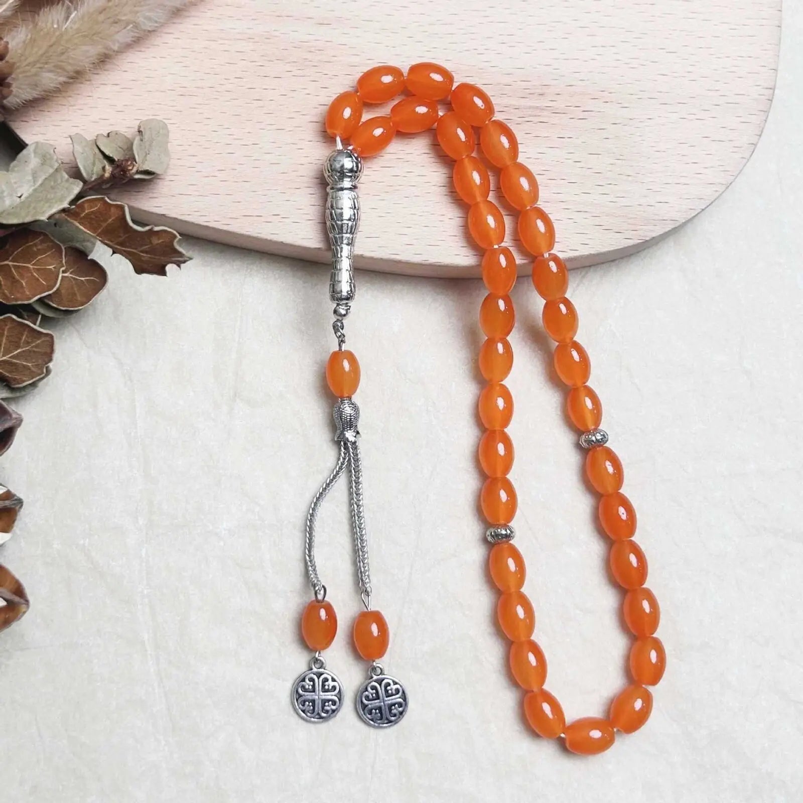 Ramadan Eid 33 Beads Glass Prayer Beads Islamic Rosary Turkey Tassel Pendant Jewelry Arabic Bracelet Gifts Middle East Muslim
