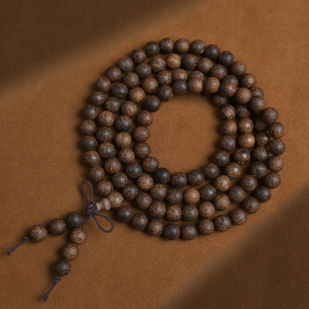 Vietnamese Nha Trang White Kynam Agarwood Bracelet Old-Style Beads Double-Circle Sinkable Rosary With Natural Fragrance Unisex