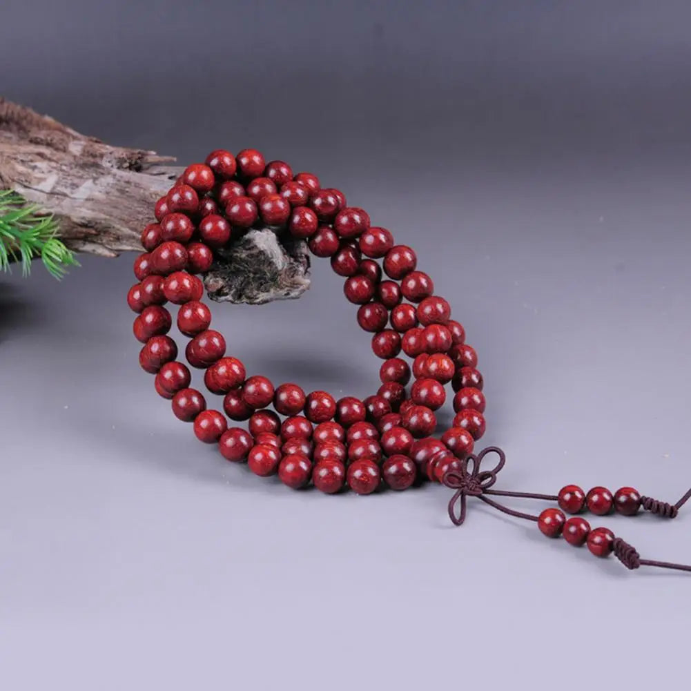 Natural Sandalwood Bracelets Men Buddhist Buddha Meditation Bead Bracelet for Women Prayer 108 Beads Rosary Hanging Decoration