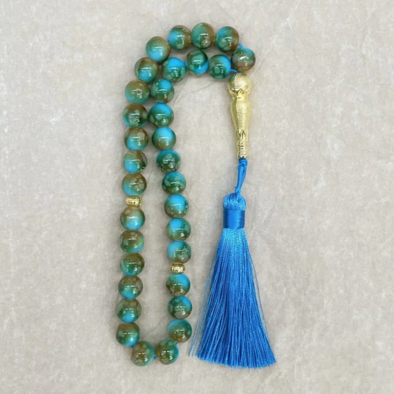 Handmade 10mm 33 Beads Glass Jewelry Bracelet Ramadan Muslim Rosary Tasbih Islamic Arab Prayer Beads Charm Bracelets Festival