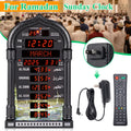 12V USEU Azan Mosque Calendar Muslim Prayer Black Wall Clock Islamic Mosque Azan Calendar Ramadan Home Decor with Remote Control
