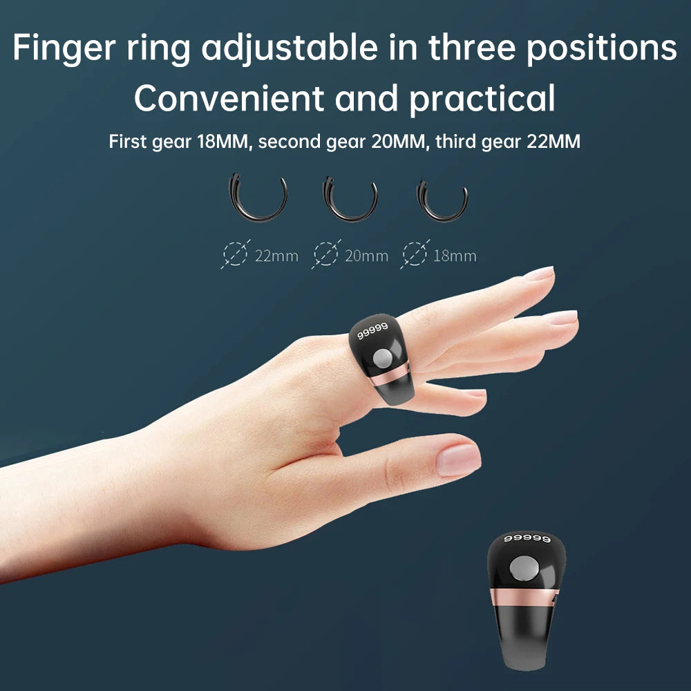 Smart Zikr Ring Tasbih Tally Counter Replaceable Ring Holder OLED Display Counter for Prayer Time Vibration Reminder Waterproof