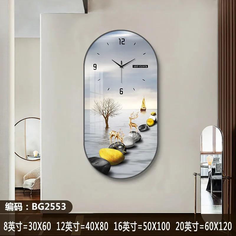 Modern luxury wall clock living room household fashion restaurant decorative painting creative wall hanging silent clock